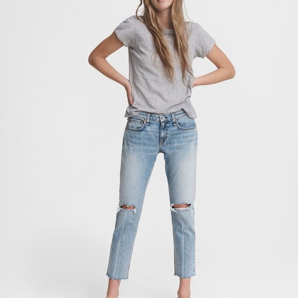 NWT Rag & Bone Dre Slim Boyfriend - Stella with Holes - Picture 1 of 7